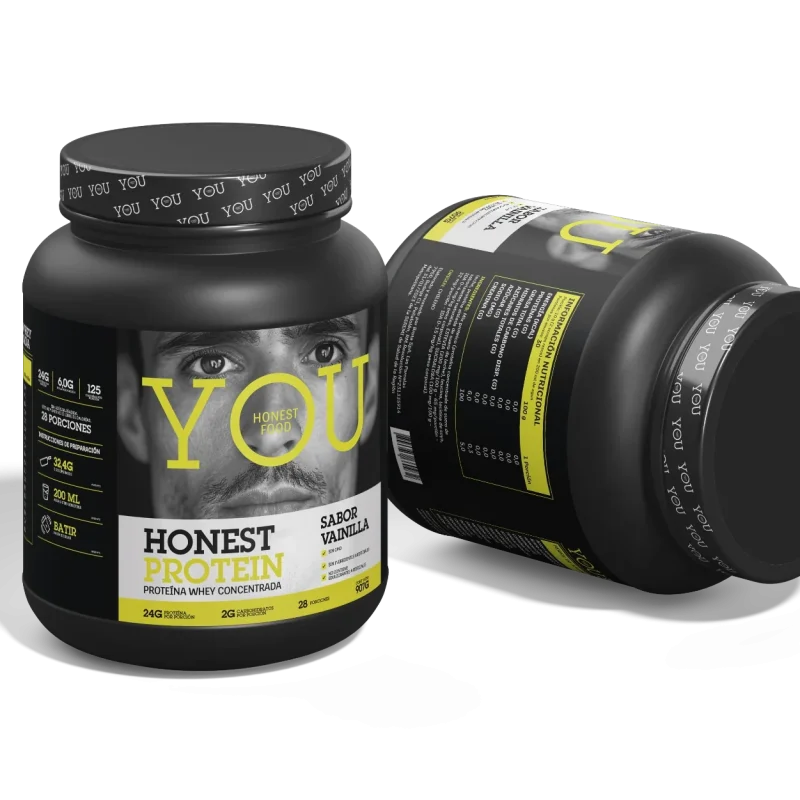 Dos envases de Honest Protein sabor vainilla